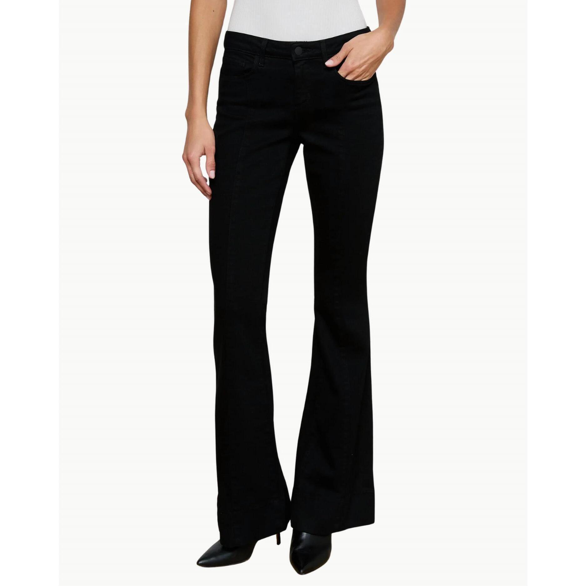 New L'agence Lenora Low Rise Flare Jean In Noir